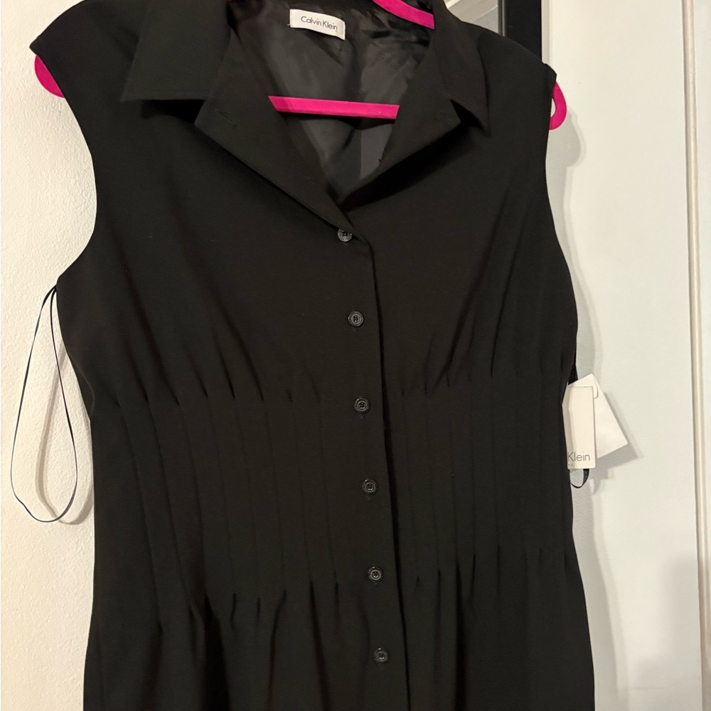 New with tags Calvin Klein Black Sleeveless Midi Sheath Dress